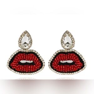 Lip Drip crystal beaded earrings